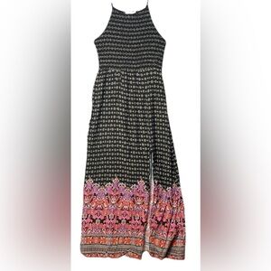 band of gypsies black floral maxi dress Band Of Gypsies Maxi Dress Womens Medium NEW Black Bustier Floral